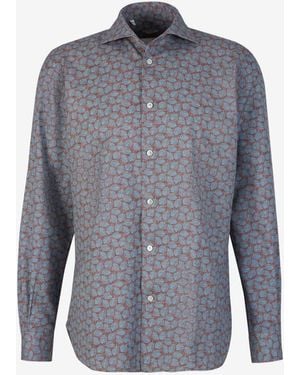Vincenzo Di Ruggiero Camisa Algodón Estampada - Blue