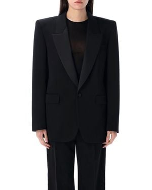 Saint Laurent Grain De Poudre Tuxedo Jacket - Black