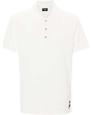 Fendi Neutrals Polo Shirts - White