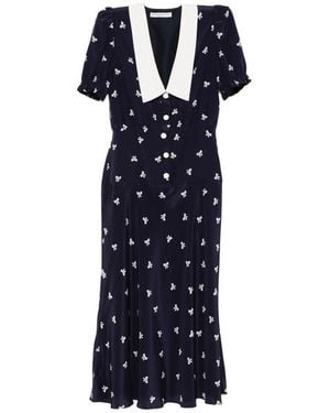 Alessandra Rich Dress With Decorative Print - Blue