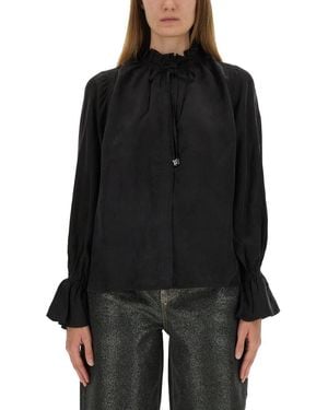 Ganni Fluid Cupro Shirt - Black