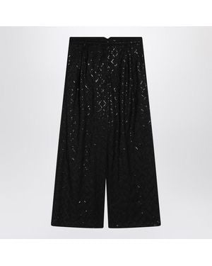 ROTATE BIRGER CHRISTENSEN Wide Trousers With Sequins - Black