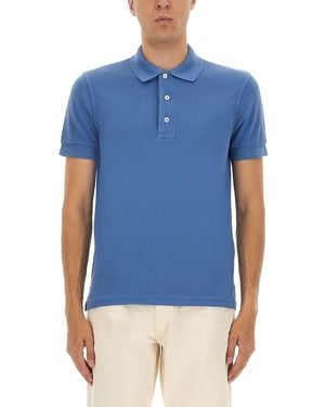 Tom Ford Pique Polo - Blue