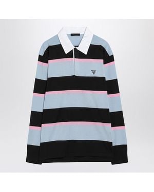 Prada Striped Polo - Black