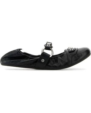 Balenciaga Leather City Ballerinas - Black