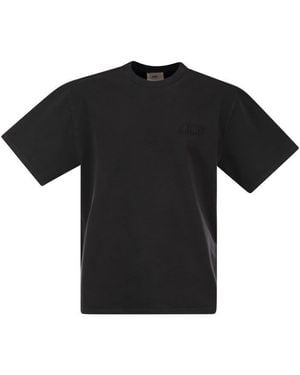 Autry Loose T-shirt In Compact Cotton - Black