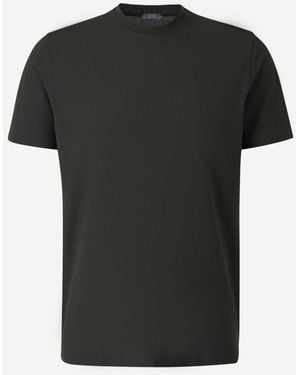 Zanone Plain Cotton T-Shirt - Black