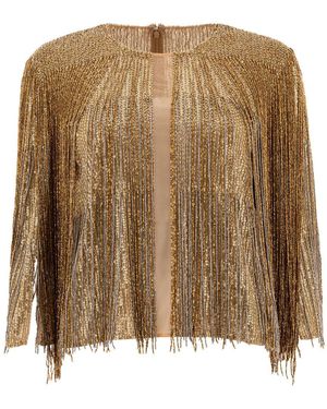 Elie Saab Bead Embroidered Blouse/Silver38 Bead Embroidery - Brown