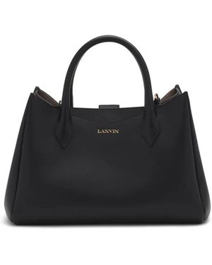 Lanvin Printed Leather Tote Bag - Black