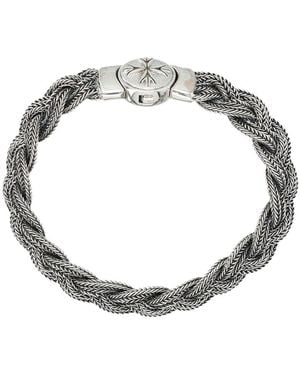 Emanuele Bicocchi Small Diamond-cut Flat Braided Bracelet - Metallic