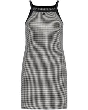 Courreges Houndstooth Mini Dress - Grey