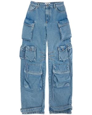 The Attico Fern Cargo Jeans - Blue