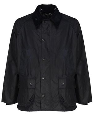 Barbour Relaxed Fit Waxed Cotton Jacket - Black