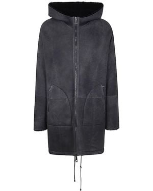 Giorgio Brato Reversible Shearling Over With Hood Clothing - Gray