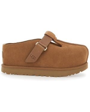 UGG 'goldenstar' Brown Mule With Back Logo Patch In Suede Woman