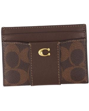 COACH Signature Essential Card Holder - Brown