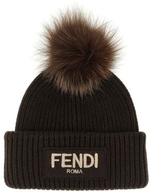 Fendi Pompon Beanie - Black