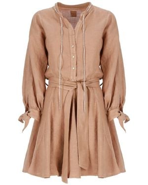 120% Lino Dresses - Brown