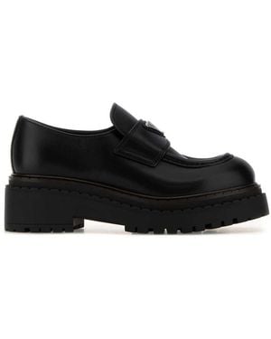 Prada Leather Loafers - Black
