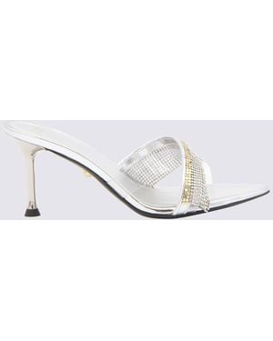 ALEVI Silver Leather And Metal Vegas Sandals - White