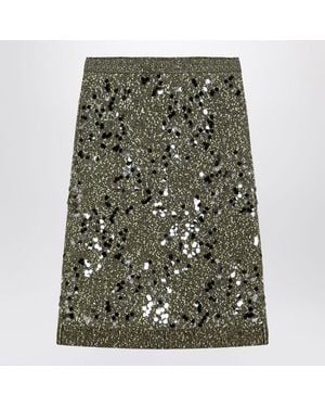 Gucci Dark And Tweed Blend Skirt - Green