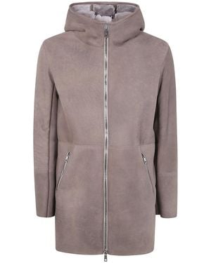 Giorgio Brato Mutton Velour Hooded Jacket Clothing - Brown