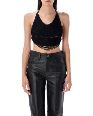 The Attico Top Fringes - Black