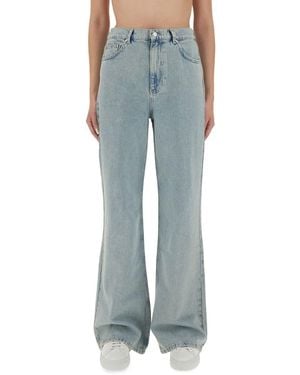 Moschino Wide-Leg Light Denim Jeans - Blue