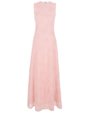 ROTATE BIRGER CHRISTENSEN Long Dress With Floral Embroider - Pink