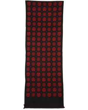 McQueen Scarf With Jacquard Pattern - Red