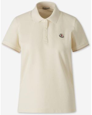 Moncler Short Sleeve Polo - Natural