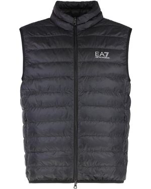 EA7 Full Zip Down Vest - Black