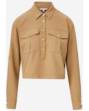 Veronica Beard Colvin Button Blouse - Natural
