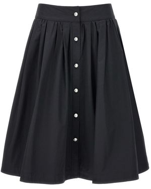 Moschino Jewel Button Nylon Blend Skirt - Blue