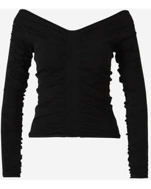 Alexander Wang Gathered Knit Jersey - Black