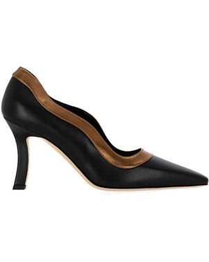 Manolo Blahnik Trimmed Court Shoes - Black