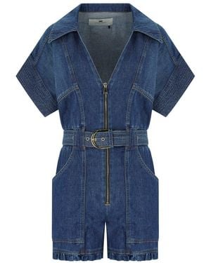 Elisabetta Franchi Denim Short Jumpsuit - Blue