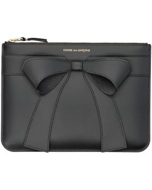 Comme des Garçons Big Bow Leather Pouch - Black