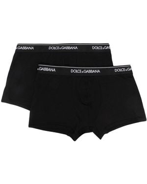 Dolce & Gabbana Pack Of 2 Black Cotton Boxer Shorts With Logo