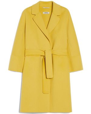 Max Mara Arona Short Double-Faced Wool Coat - Yellow