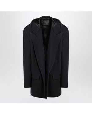 Balenciaga Coat With Hood - Black