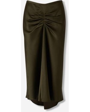 Victoria Beckham Crépe Satin Skirt - Green