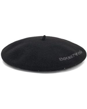 Emporio Armani Wool Basque Hat - Black