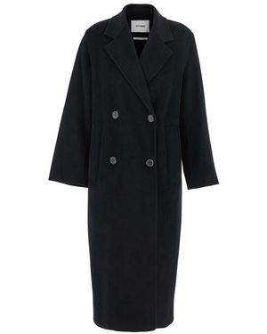 IVY & OAK 'Clara' Double-Breasted Coat With Notched Revers - Black