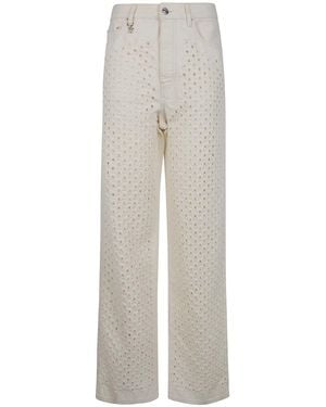 Amiri Boucle Denim Straight Jeans - White