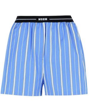 MSGM Cotton Shorts - Blue