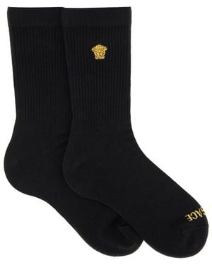 Versace Socks With Logo - Black