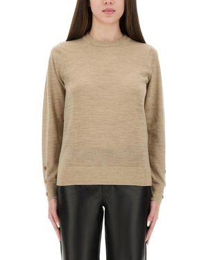 Michael Kors Regular Fit Merino Wool Sweater - Natural
