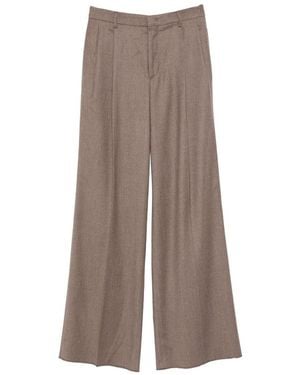 Tagliatore Pants With Pleats - Brown