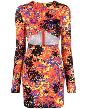 DSquared² Printed Cut-Out Short Dress - Red